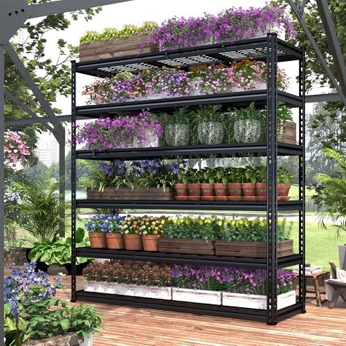 REIBII 6 Tier Adjustable Heavy Duty Metal Shelving for Garage Warehouse - Image 5