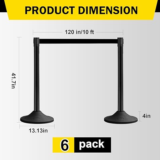 10 ft Crowd Control Stanchion Set, Crowd Control Barrier, Stanchions - Image 2