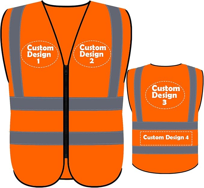 BeautyWill Custom Safety Vest Customized Logo Class 2 High Visibility by BeautyWill