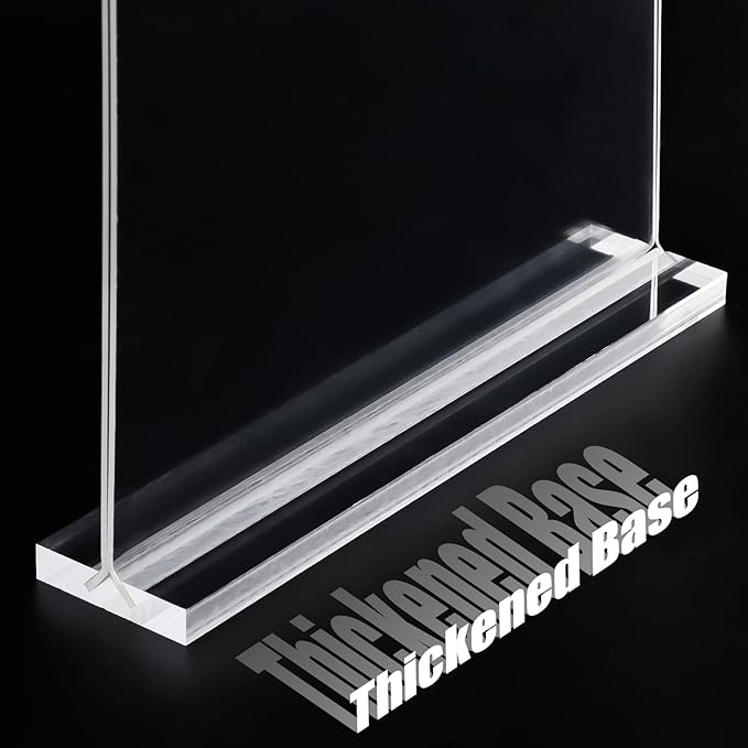 12pack Acrylic Sign Holder 8.5 X 11, Vertical T Shape Clear Plastic Paper Sign - Image 6