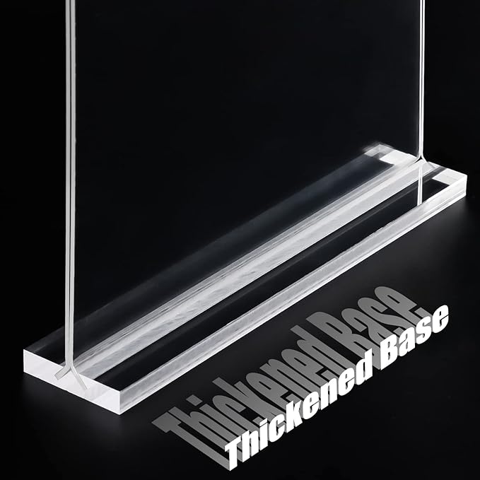 8.5 x 11 Acrylic Sign Holder 2 Pack, Vertical T Shape Clear Plastic Menu Holder - Image 5