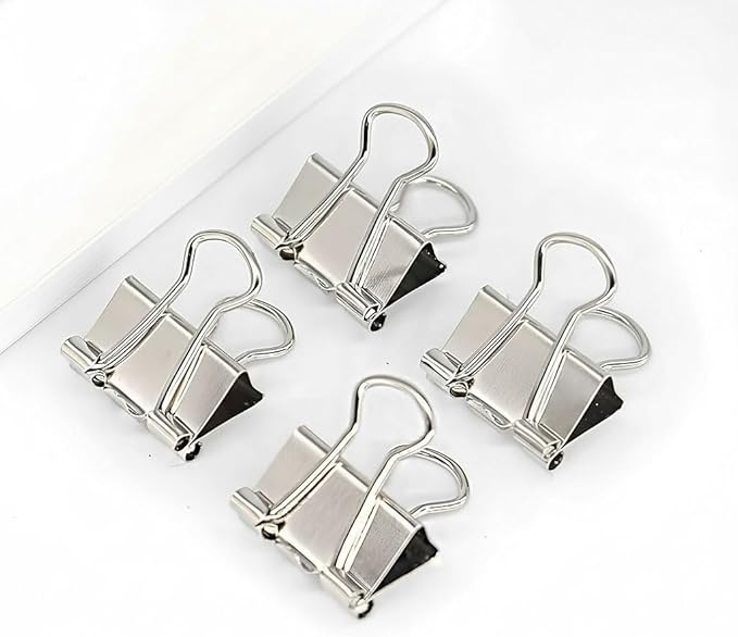 50 Pack Medium Silver Binder Clips 1 Inch, Colored Paper Clamps, Middle Size - Image 4