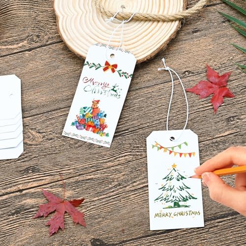 250 Pack White Shipping Tags with Elastic String - Image 7
