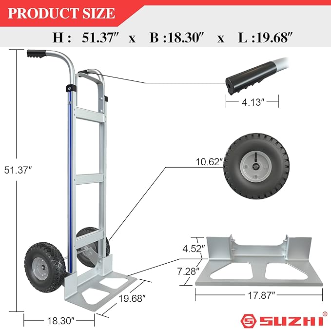 Large Wheel Hand Truck/Two Wheel Appliance Dolly Cart - Image 5