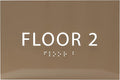 6" X4" Floor 2 Sign by ADACentralSigns