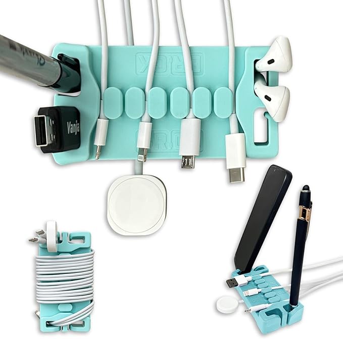 DeskBrick – Patented Non-Slip Steel-Weighted Desk Organizer & Cable Management by CordBrick