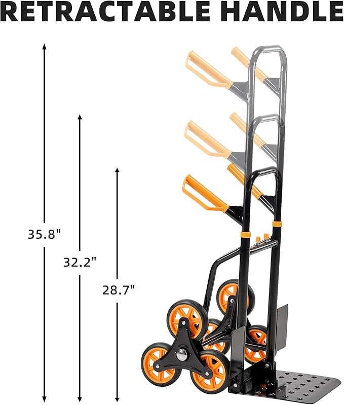 Heavy Duty Stair Climbing Hand Truck Dolly Cart, Portable and Foldable - Image 4