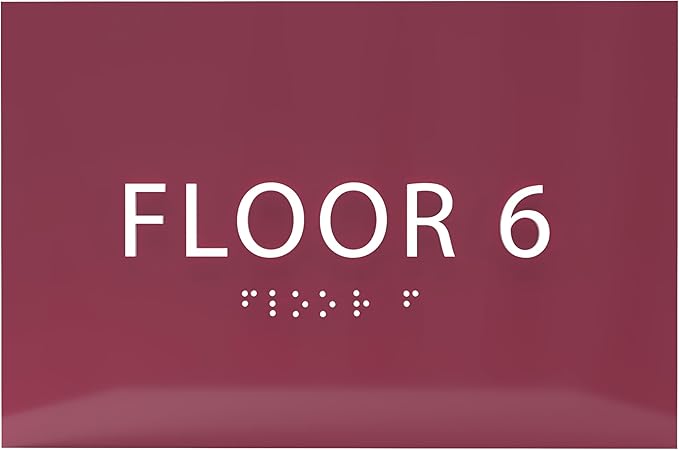 6" X4" Floor 6 Sign by ADACentralSigns