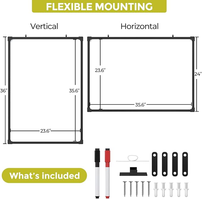 MaxGear Magnetic Dry Erase White Board, 36 X 24 Inches Double Sided Whiteboard - Image 9