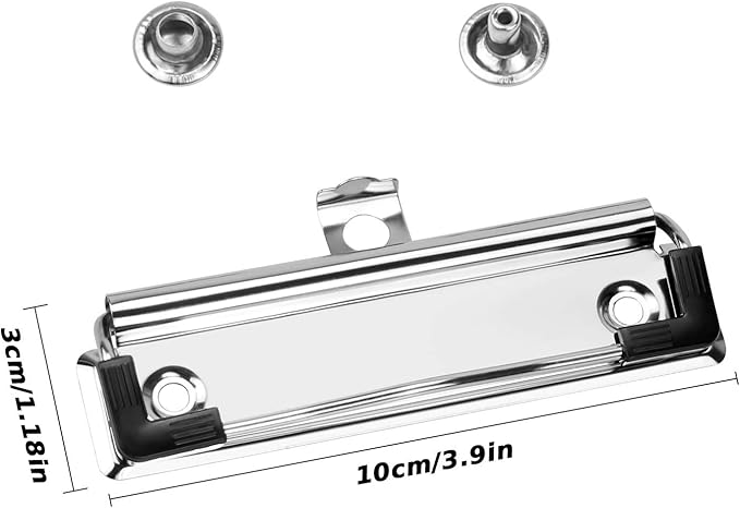 Meetory 15 Pack Clipboard Clips 3.94" Mountable Stainless Metal Clipboards - Image 2
