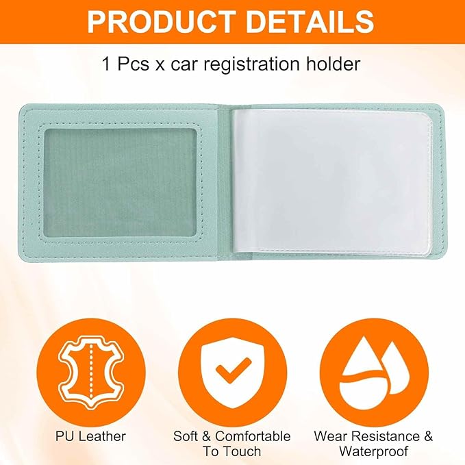 HARFINGTON Car Registration and Insurance Holder PU Leather Vehicle Glove Box - Image 3