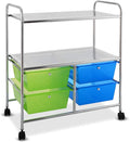 Giantex Rolling Storage Cart w/ 4 Drawers 2 Shelves Metal Rack Shelf Home by Giantex
