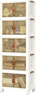 4 Tier Plastic Stackable Storage Bins and Boxes Organizer, Foldable Containers by Unknown