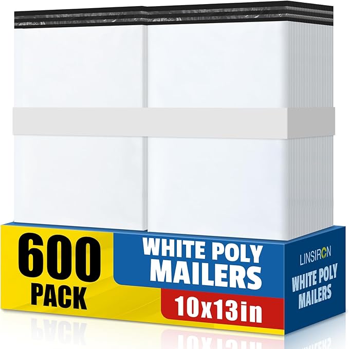 600 Pcs Poly Mailers Shipping Bags 10x13 Inch Packaging Clothes Polymailers by LINSIRON