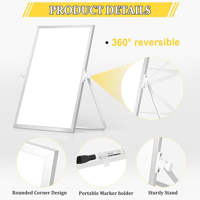 Dry Erase Magnetic White Board, Portable Small Whiteboard Set - Image 2