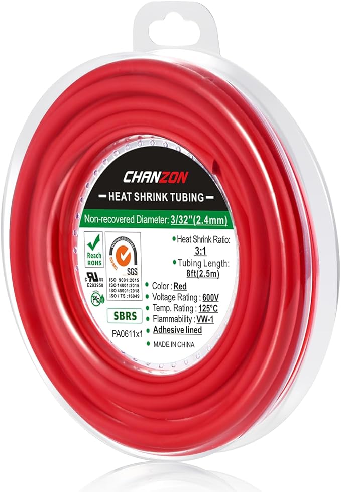 Chanzon 3:1 Ratio 3/32" Heat Shrink Tubing by Chanzon