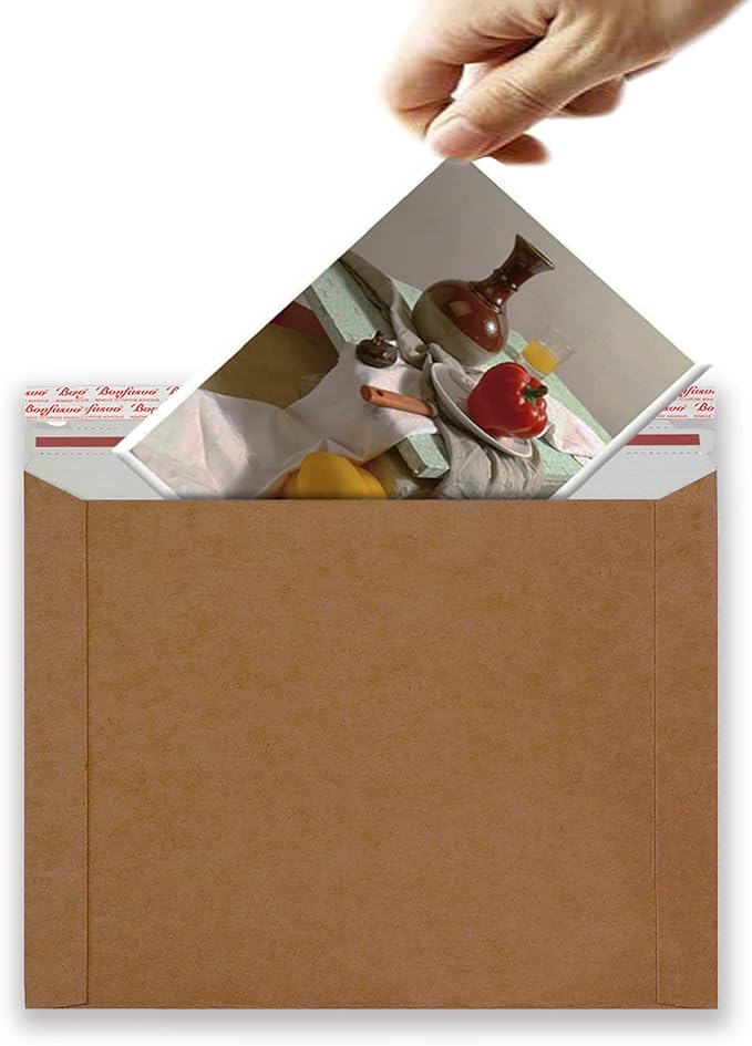 Rigid Mailers 30 Pack 10 x 13.5 inches Brown Self Seal Stay Flat Bulk Cardboard - Image 3