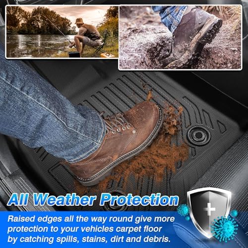 Sequoia Floor Mats - Car Mats for Toyota Sequoia 2023-2026, All Weather Floor Mats and Cargo Liner for Sequoia Accessories, Heavy Duty Rubber Mats, Car Accessories - Image 4
