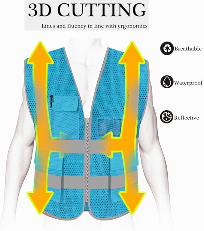 HYCOPROT High Visibility Mesh Safety Reflective Vest - Image 4
