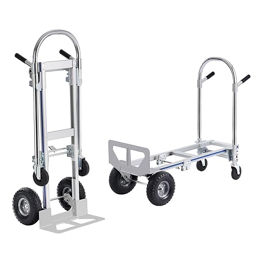 VEVOR Aluminum Truck, 2 in 1, 800 lbs Load Capacity, Heavy Duty Industrial by VEVOR