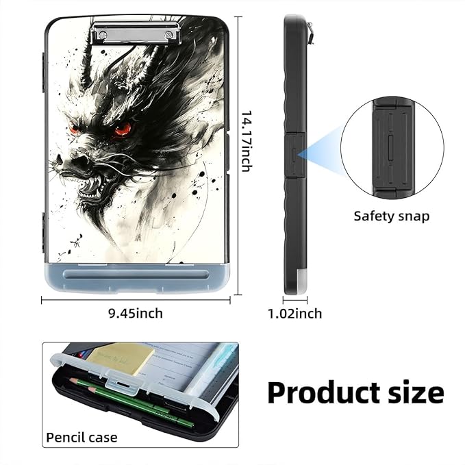 Clipboard with Storage Box & Pen Holder, Heavy Duty Clip Boards 8.5x11 - Image 2