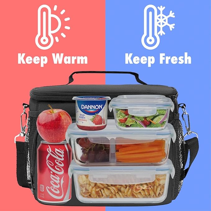 opux Insulated Lunch Bag for Men Women, Soft Lunch Box for Office Work School - Image 7