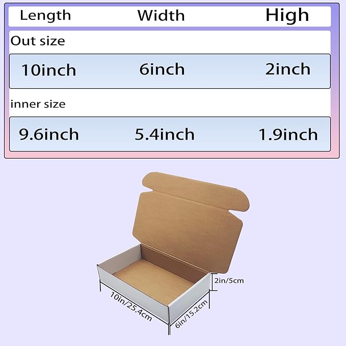 10x6x2 inches Shipping Boxes Set of 25, Holidays Gift and Small Business Giving - Image 5