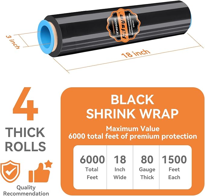 18" x 1500' Stretch Film Shrink Wrap Roll - Image 4