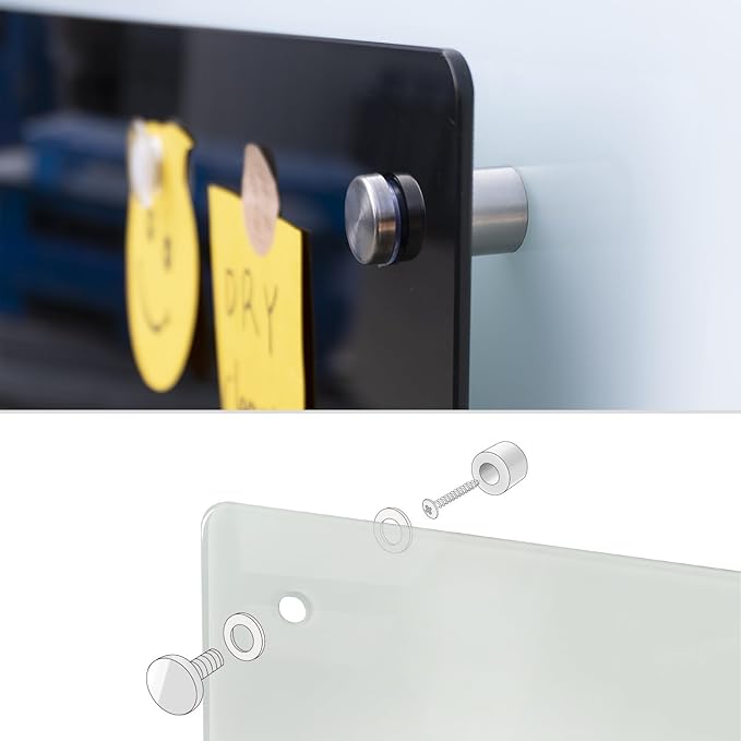 Magnetic Glass Whiteboard 48" x 36" Dry Erase Board Frameless Premium Tempered - Image 6