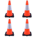 4 Pack 18 Inch Orange PVC Traffic Cones Black Base Stable Durable, Parking Lot by OranclUS