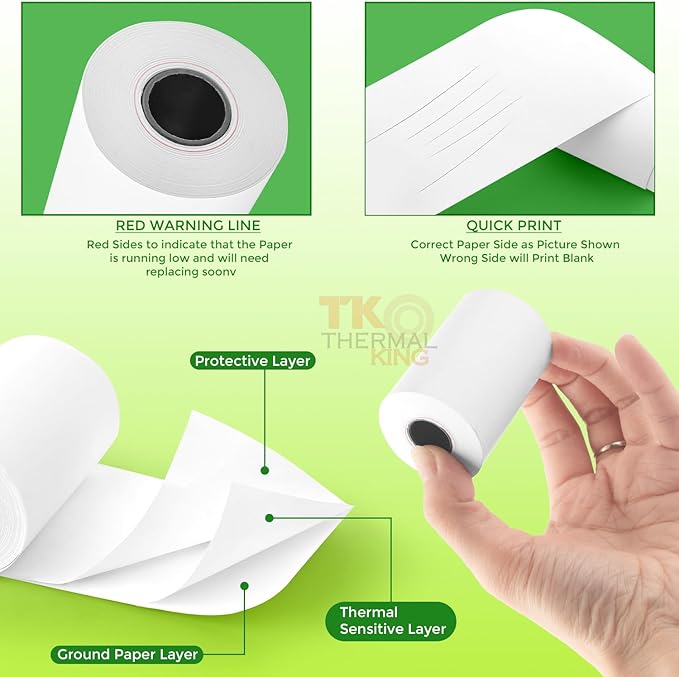 2 1/4" x 50' Thermal Paper, POS Receipt Paper - Image 3