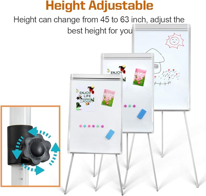 2-Pack Magnetic Dry Erase Easel Set – 36" x 24" Adjustable Height Whiteboard - Image 2