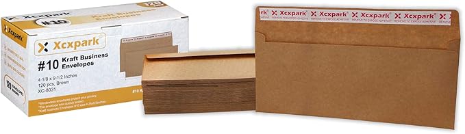 120 PCS #10 Brown Self Seal Kraft 4-1/8 x 9-1/2 inches Security Envelopes - Image 7