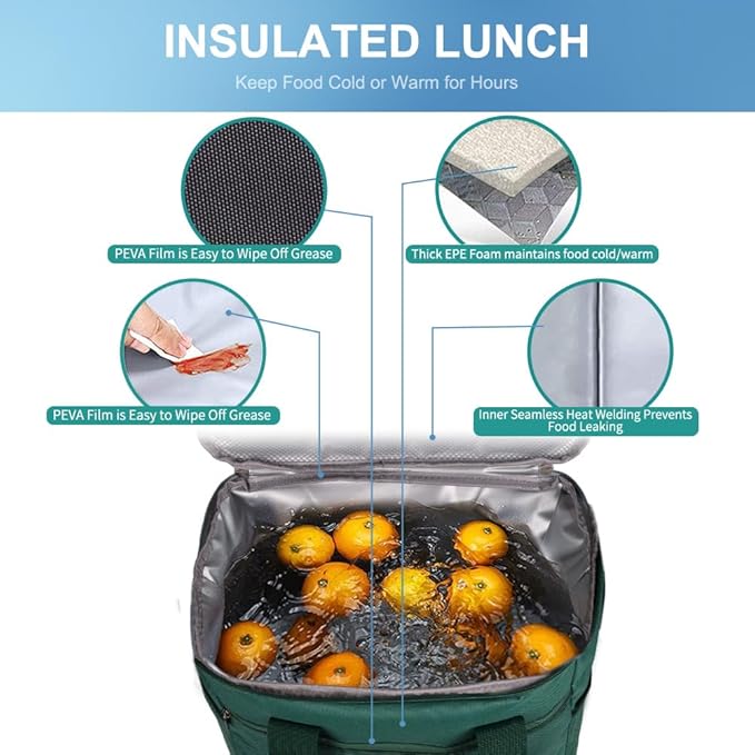 Iknoe Large Cooler Bag Collapsible 24 Can Insulated Bags Leakproof Lunch Cooler - Image 2