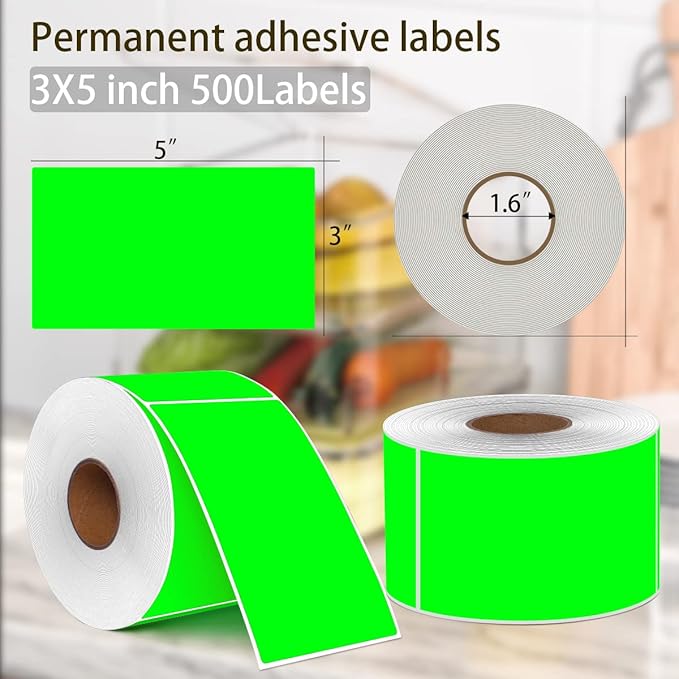 PARLAIM 3 X 5 Inch Rectangle Adhesive Color Coding Stickers, Square Inventory - Image 2