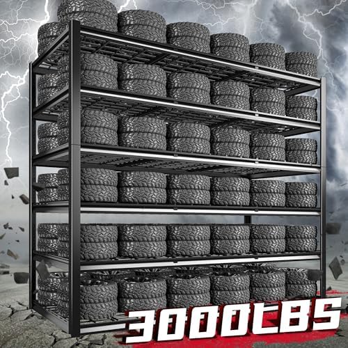 REIBII 60" W Garage Shelving, 3000LBS Storage Shelves, 6 Tier Heavy Duty Shelving, Adjustable Metal Shelving Units and Storage Rack for Warehouse, Pantry, Basement, 60" W x 84" Hx 24" D, 2 Pack - Image 4