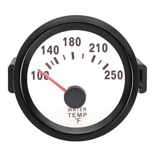2" Universal Water Temp Gauge, 100-250℉ Blue LED Backlit DC 12V Thermometer Kit - Image 2