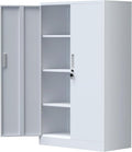 Metal Storage Cabinet with Locking Doors and 3 Adjustable Shelves, Lockable by JINKERFURNITURE