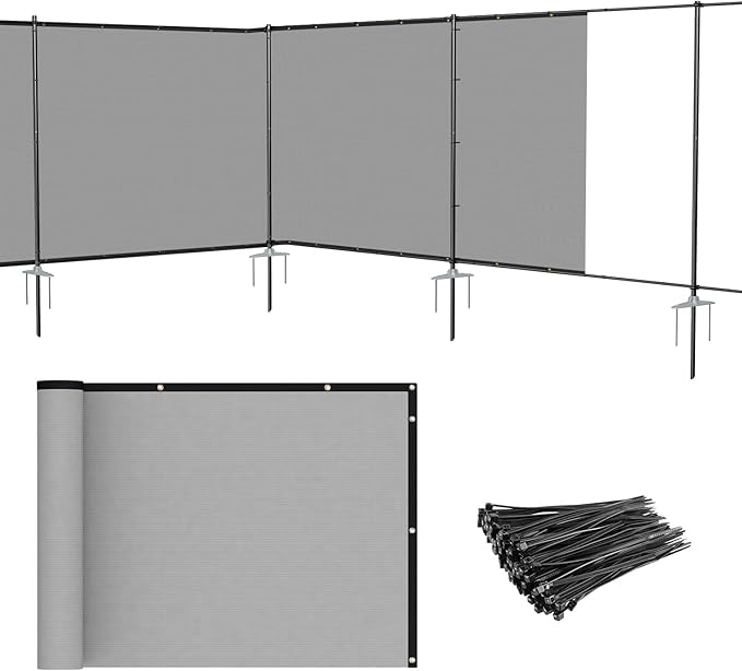Patio 6' x 76' Outdoor Privacy Screen Freestanding Temporary Fence Panels Net by Patio