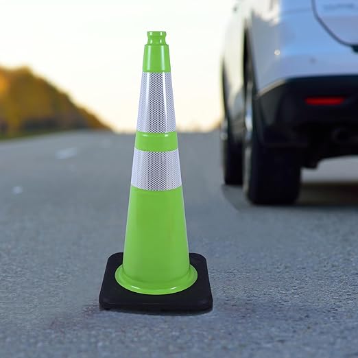 6 Pack 28 Inch Green Traffic Cones - Image 6