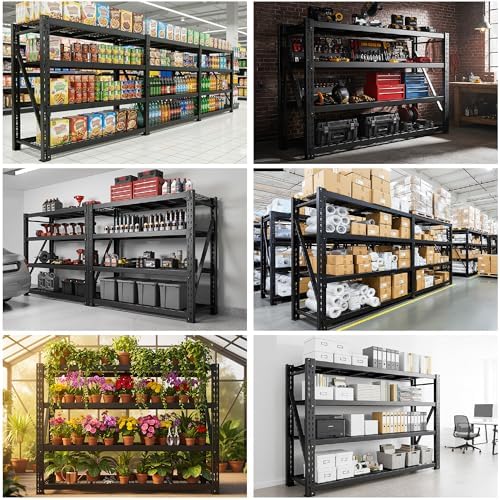 Bepatio 9400LBS Garage Shelving Heavy Duty, 72'H Storage Shelves Metal Shelving Unit, 4Tier Storage Rack Shelf,Adjustable Industrial Shelving for Warehouse Commercial,72'Hx68'Wx23.7'D,2PCS - Image 6