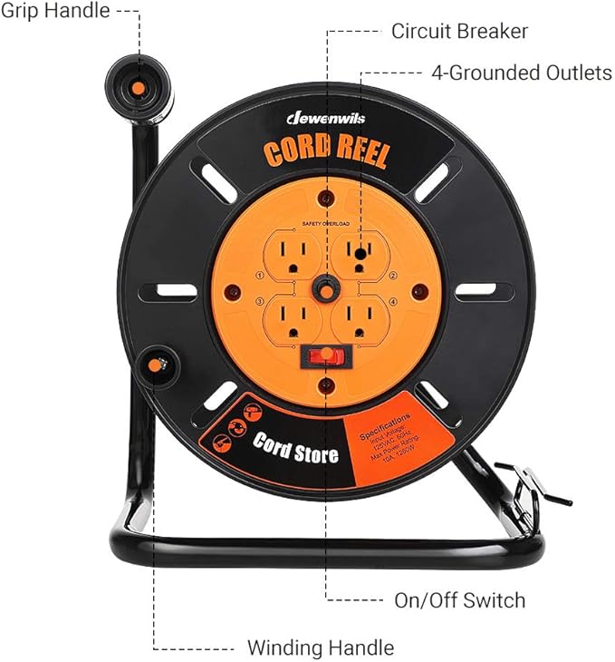 DEWENWILS Extension Cord Storage Reel - Image 2