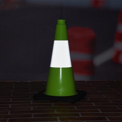 Fluorescent Orange/Green PVC Traffic Cones, Heavy Black Base Parking Lot Cone - Image 4