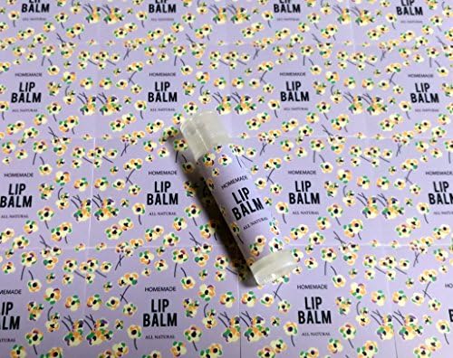 Homemade Skincare Products Adhesive Labels Stickers for Lip Balm Handcream Candle Container Tubes 20pcs (T Lip Balm - Lilac) - Image 2