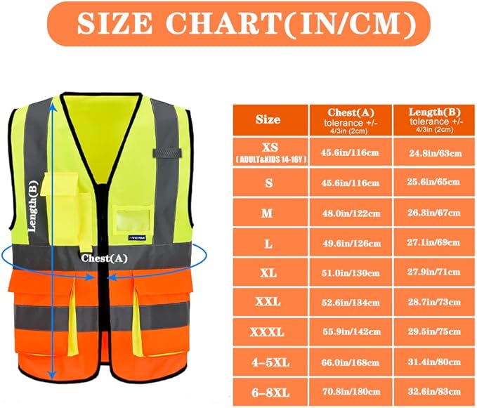 Yellow&Orange Color Mixed High Visibility Safety Vest - Image 2