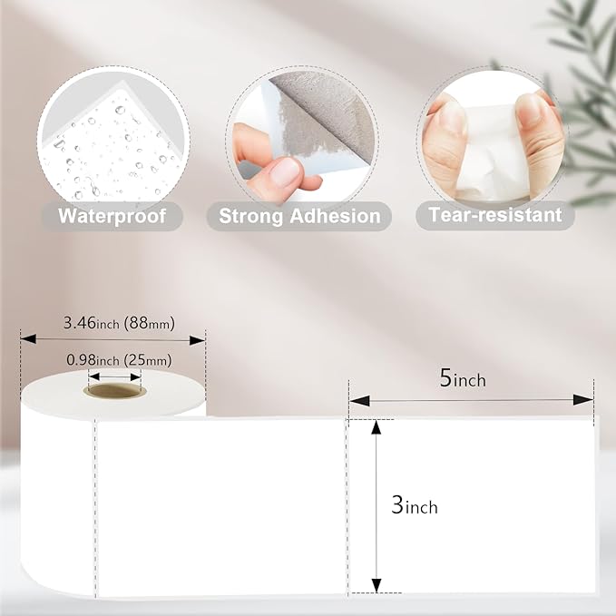 3 X 5 Inch Rectangle Sticker White Moving Labels - Image 2
