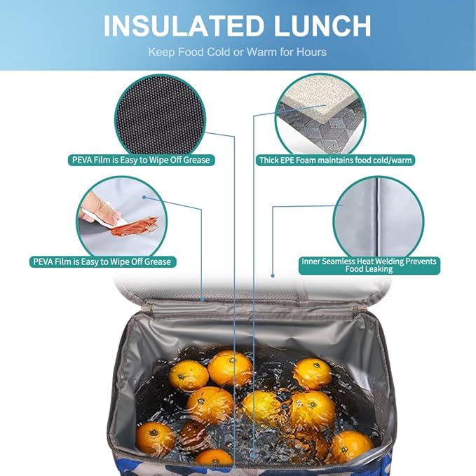 Iknoe Large Cooler Bag Collapsible 24 Can Insulated Bags Leakproof Lunch Cooler - Image 2