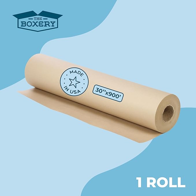 The Boxery Kraft/Brown Kraft Paper Roll, 30” x 9000”-50lb. Thickness, Heavy - Image 3