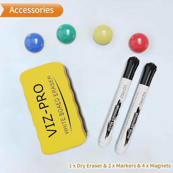VIZ-PRO Magnetic Whiteboard/Dry Erase Board, 18 X 12 Inches, Includes 1 Eraser - Image 5
