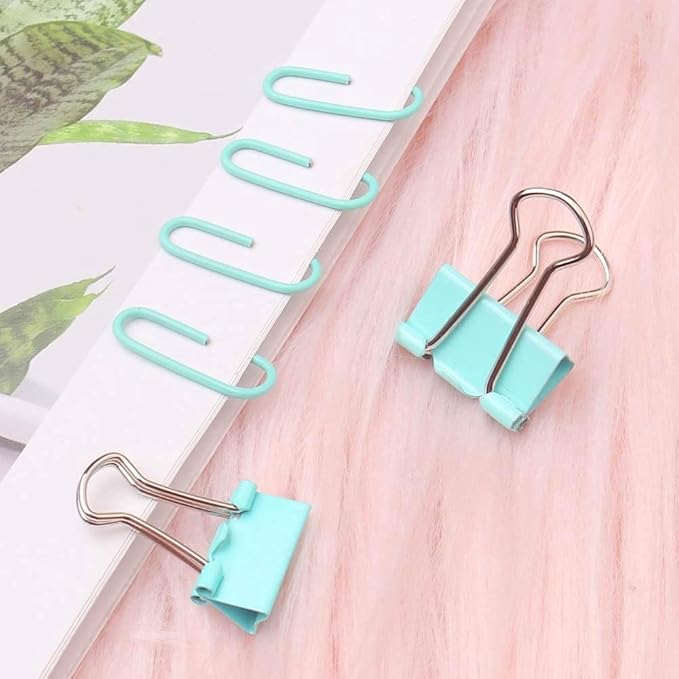 Paper Clips and Binder Clips Set, Metal Assorted Sized Binders - Image 3